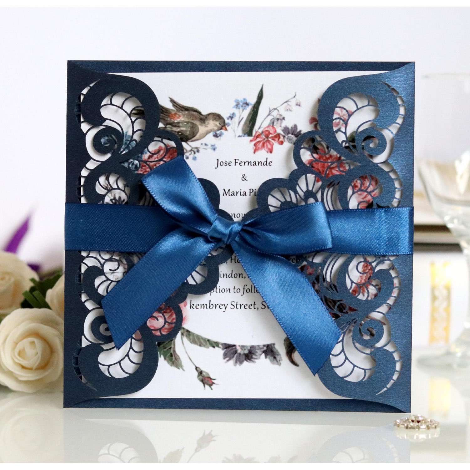 Laser Wedding Card 2020 Invitation Card Lace Annual Meeting Invitation 